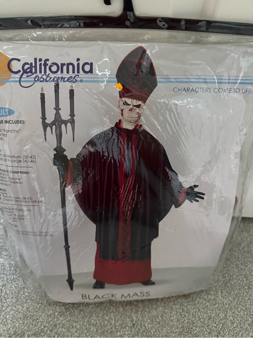 Halloween California Costumes Black and Red 'Black Mass' Bishop Skull Costume